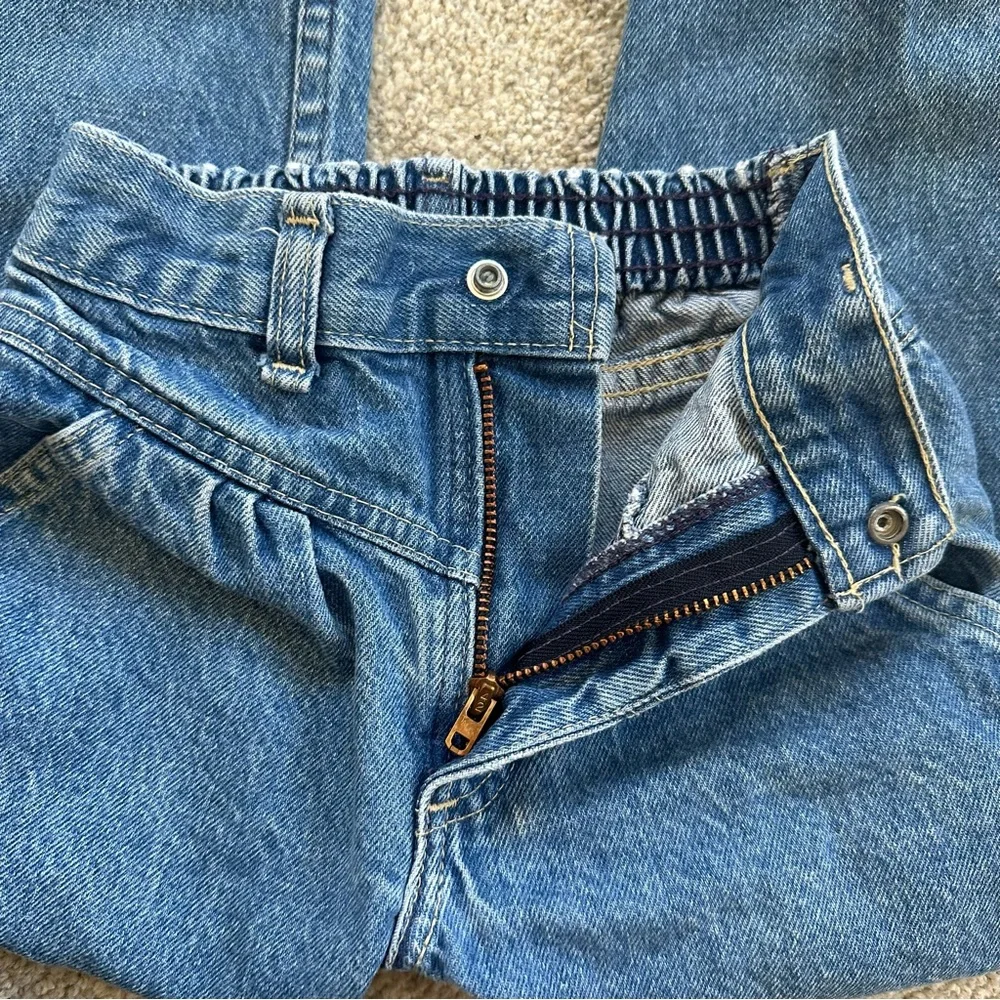 Vintage 80s 90s OshKosh B'Gosh Medium Wash Bare Back Jeans Talon 42 Zipper Sz 4